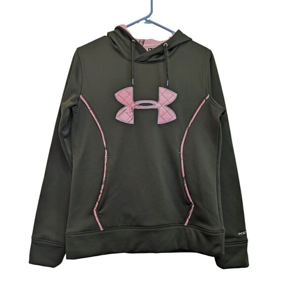 Under Armour Storm Green Pink Realtree Camo Hoodie Pullover Sweatshirt Sz Small - Picture 1 of 7